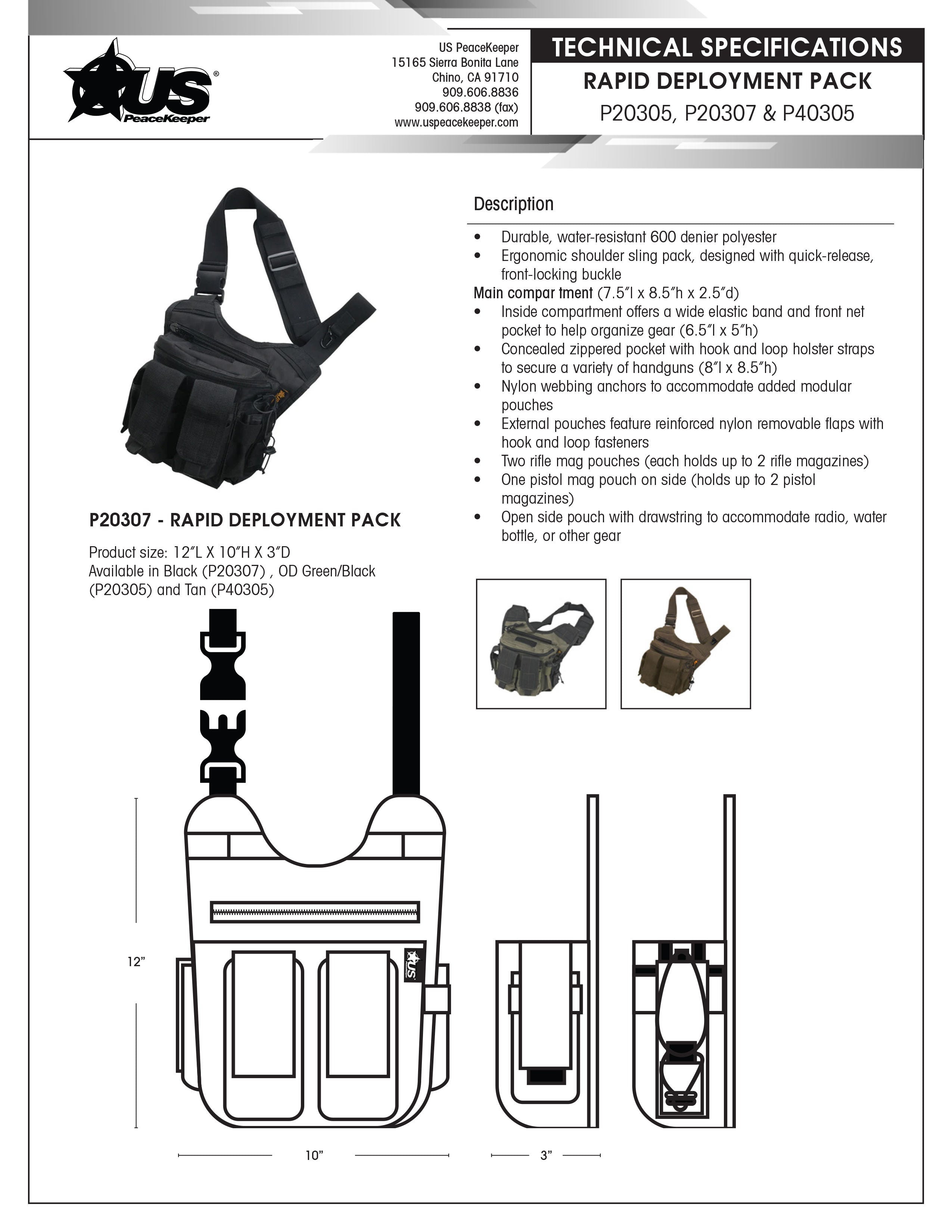 Redeploy Pack Rapid Deployment Pack – US PeaceKeeper