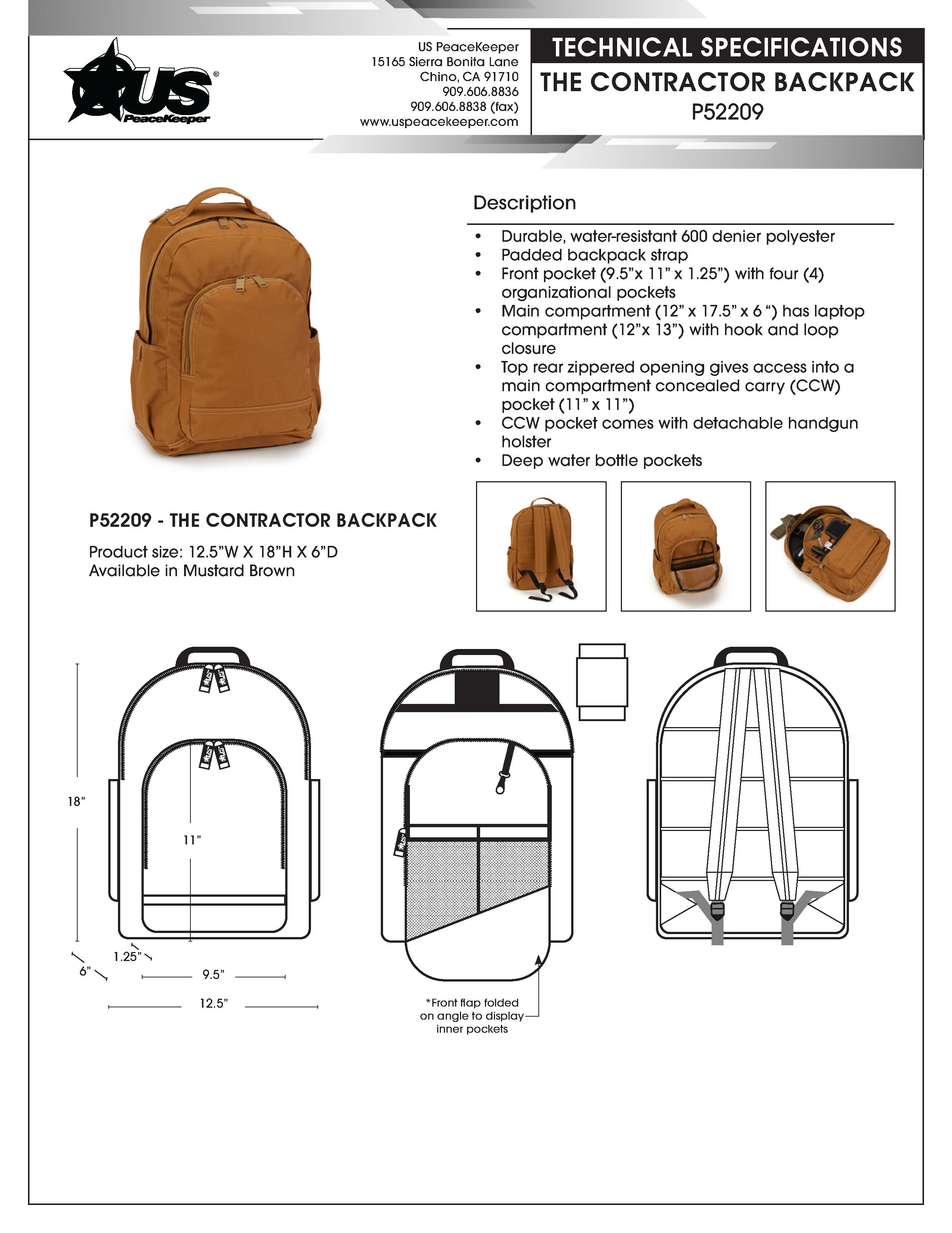 The Contractor Backpack – US PeaceKeeper