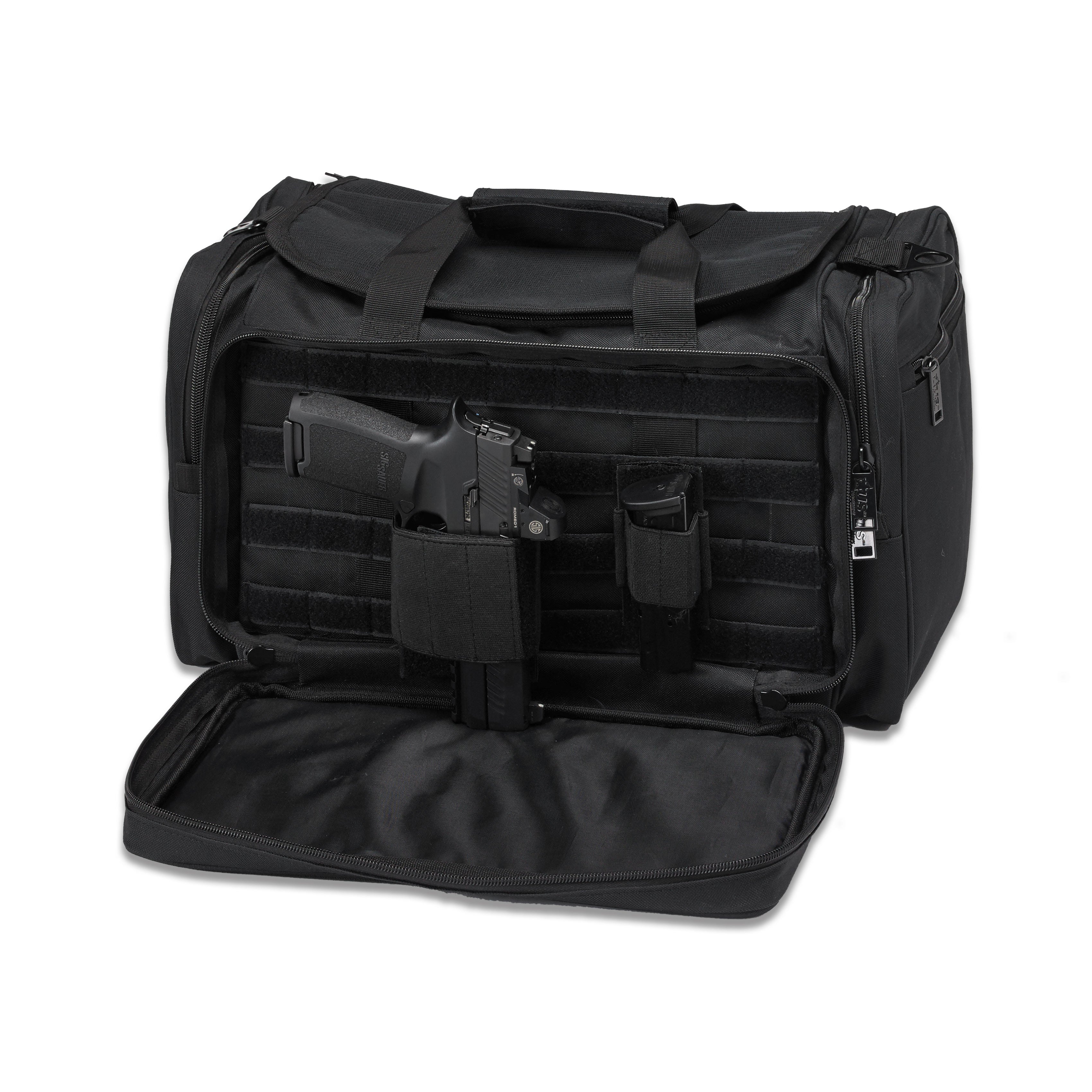 thumbnail image 2 of Tactical Gun Range Bag – Deluxe Padded Duffel For Pistols, Ammo, Ear Protection & Gear, Lockable Zippers 2 of 11